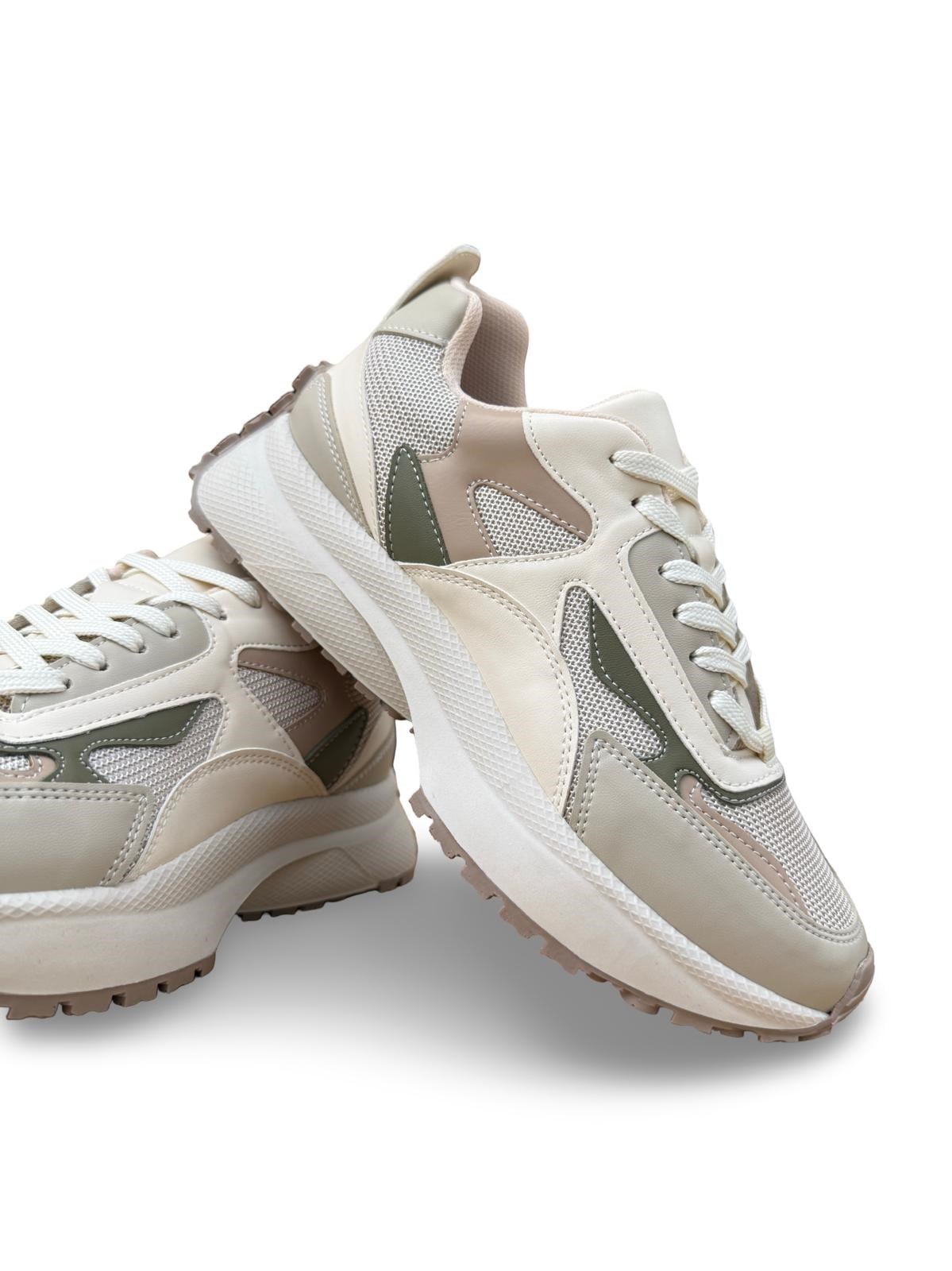 Yalınayak Sms83144 Kadın Spor Sneaker Bej Haki