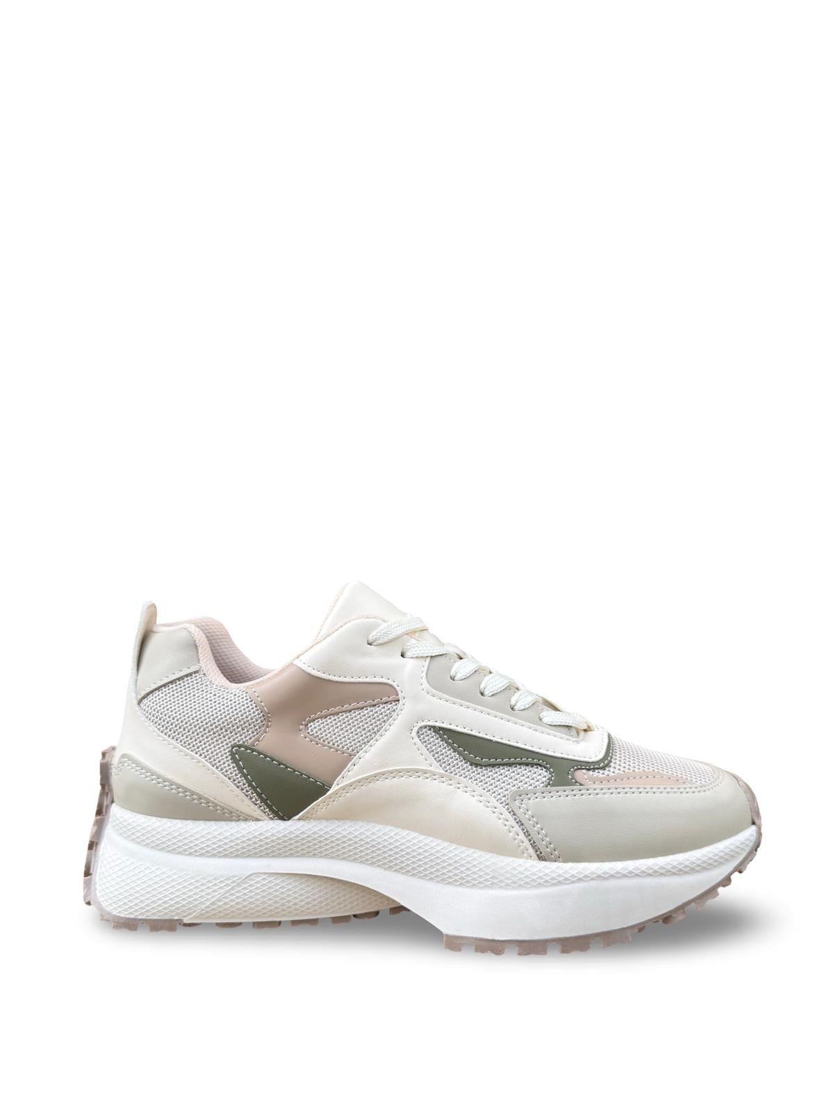 Yalınayak Sms83144 Kadın Spor Sneaker Bej Haki