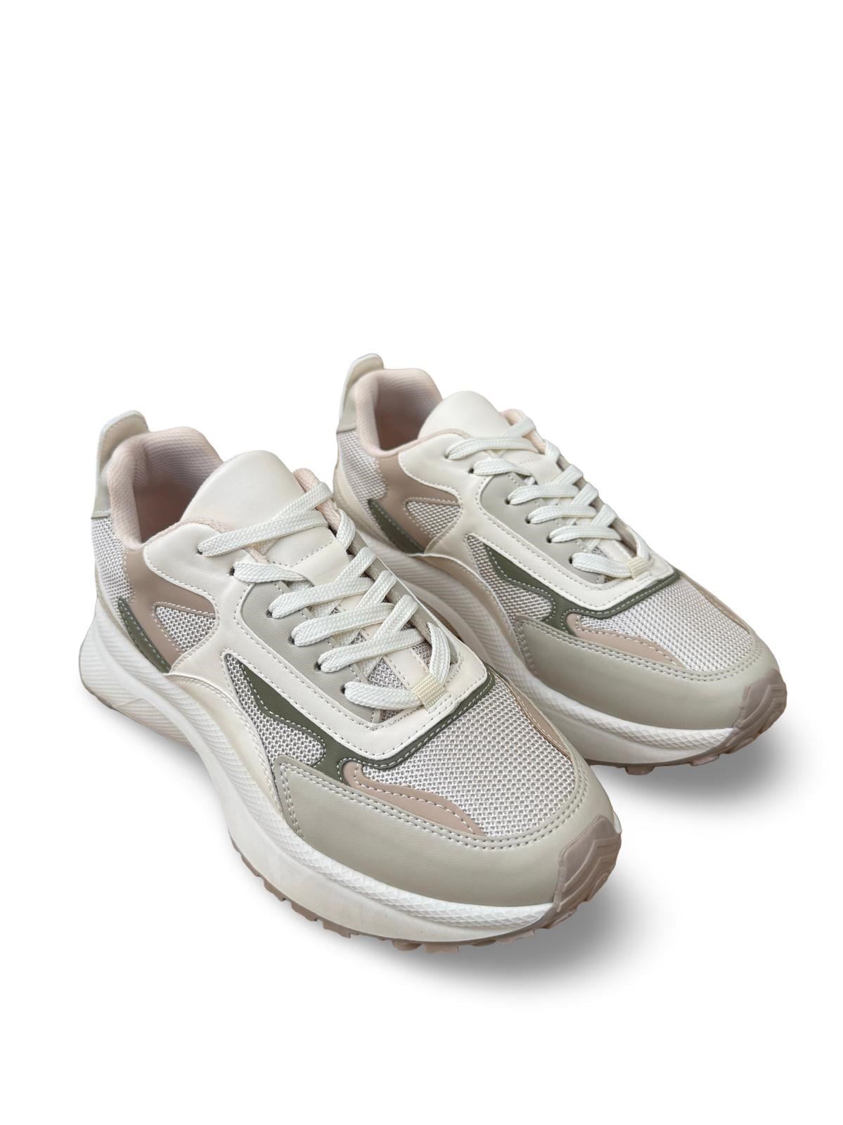 Yalınayak Sms83144 Kadın Spor Sneaker Bej Haki