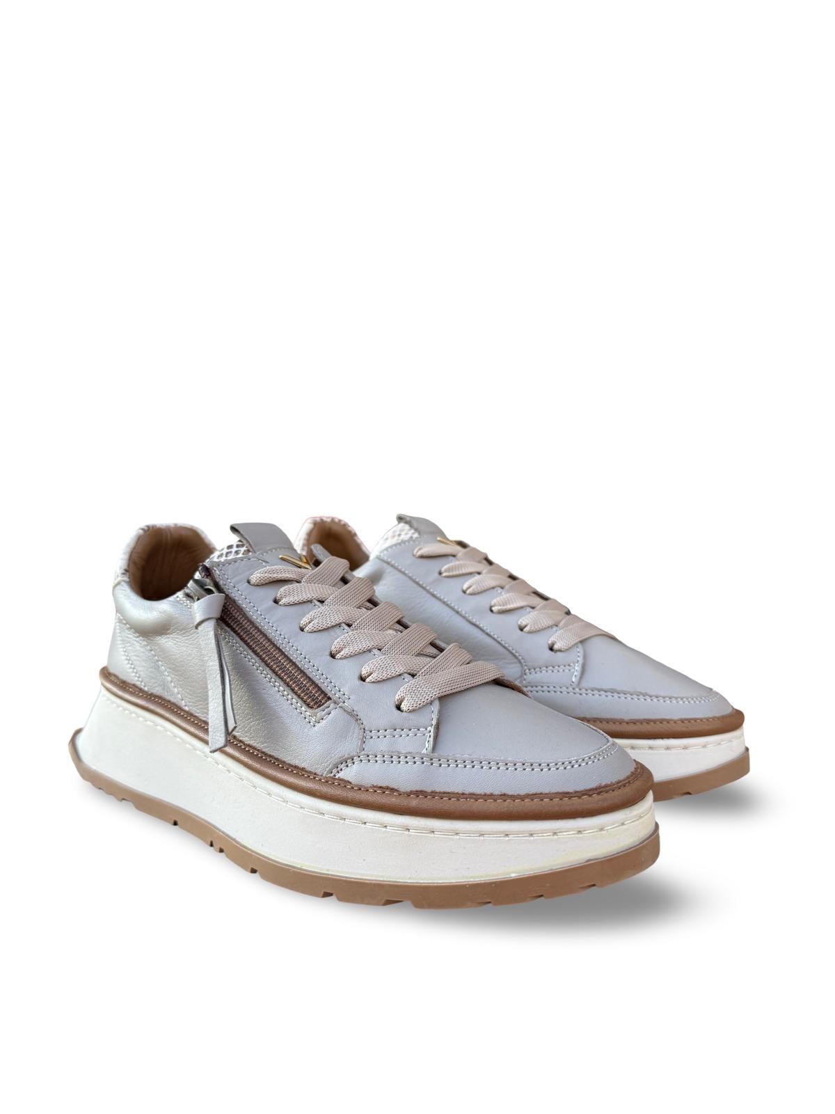 Yalınayak Vg3066 Hakiki Deri Eva Taban Kadın Comfort Sneaker Nut