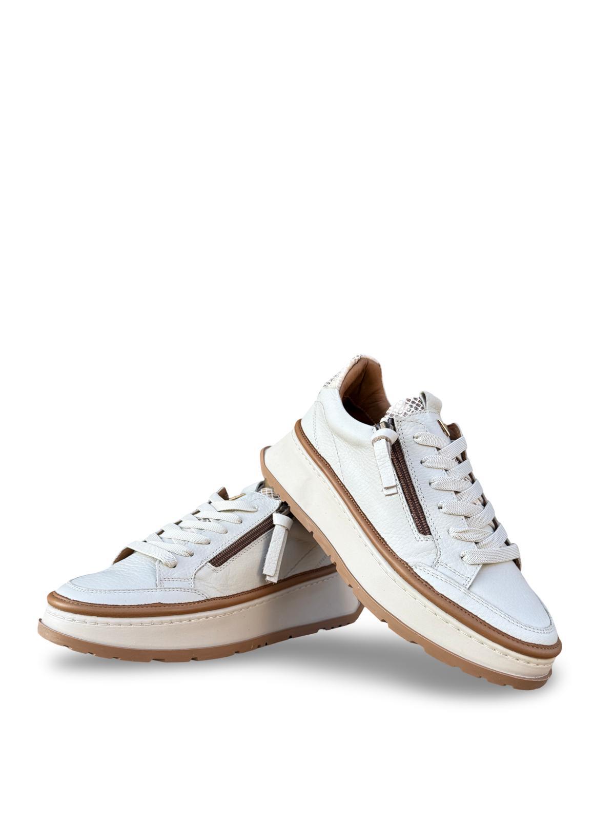 Yalınayak Vg3066 Hakiki Deri Eva Taban Kadın Comfort Sneaker Bej
