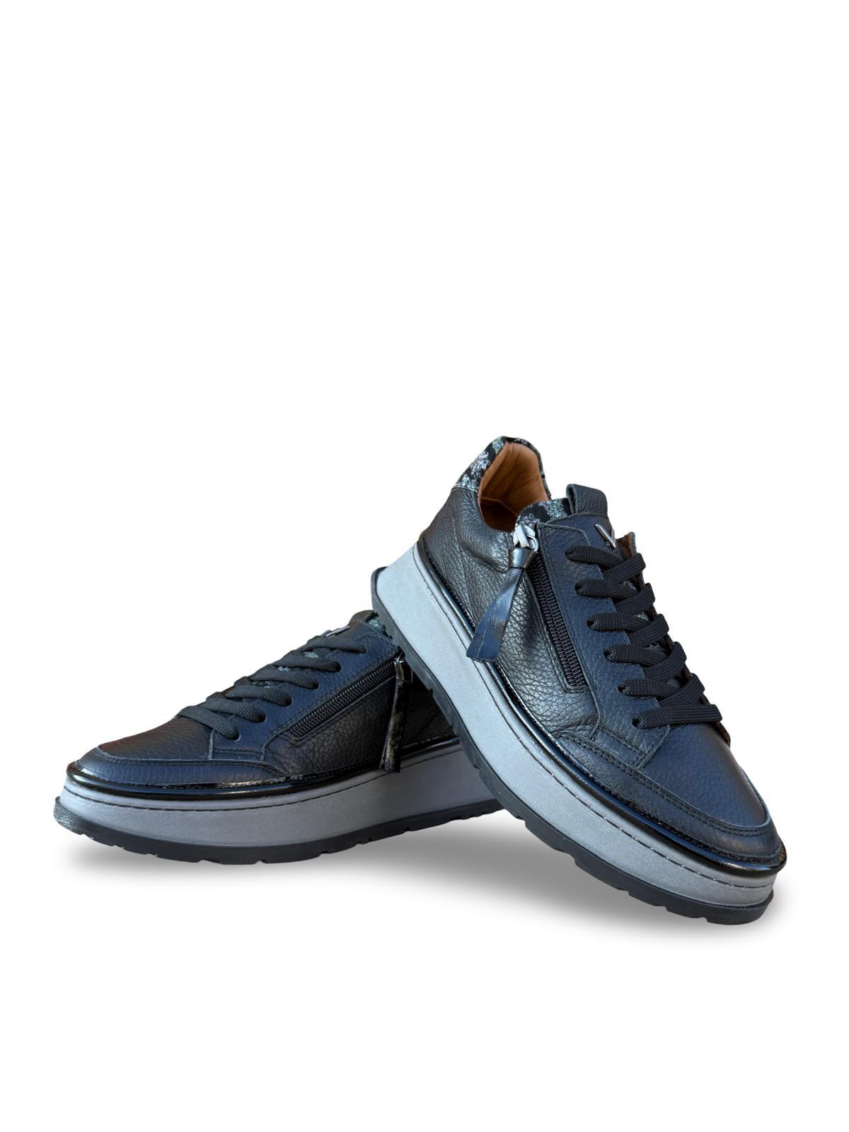 Yalınayak Vg3066 Hakiki Deri Eva Taban Kadın Comfort Sneaker Siyah