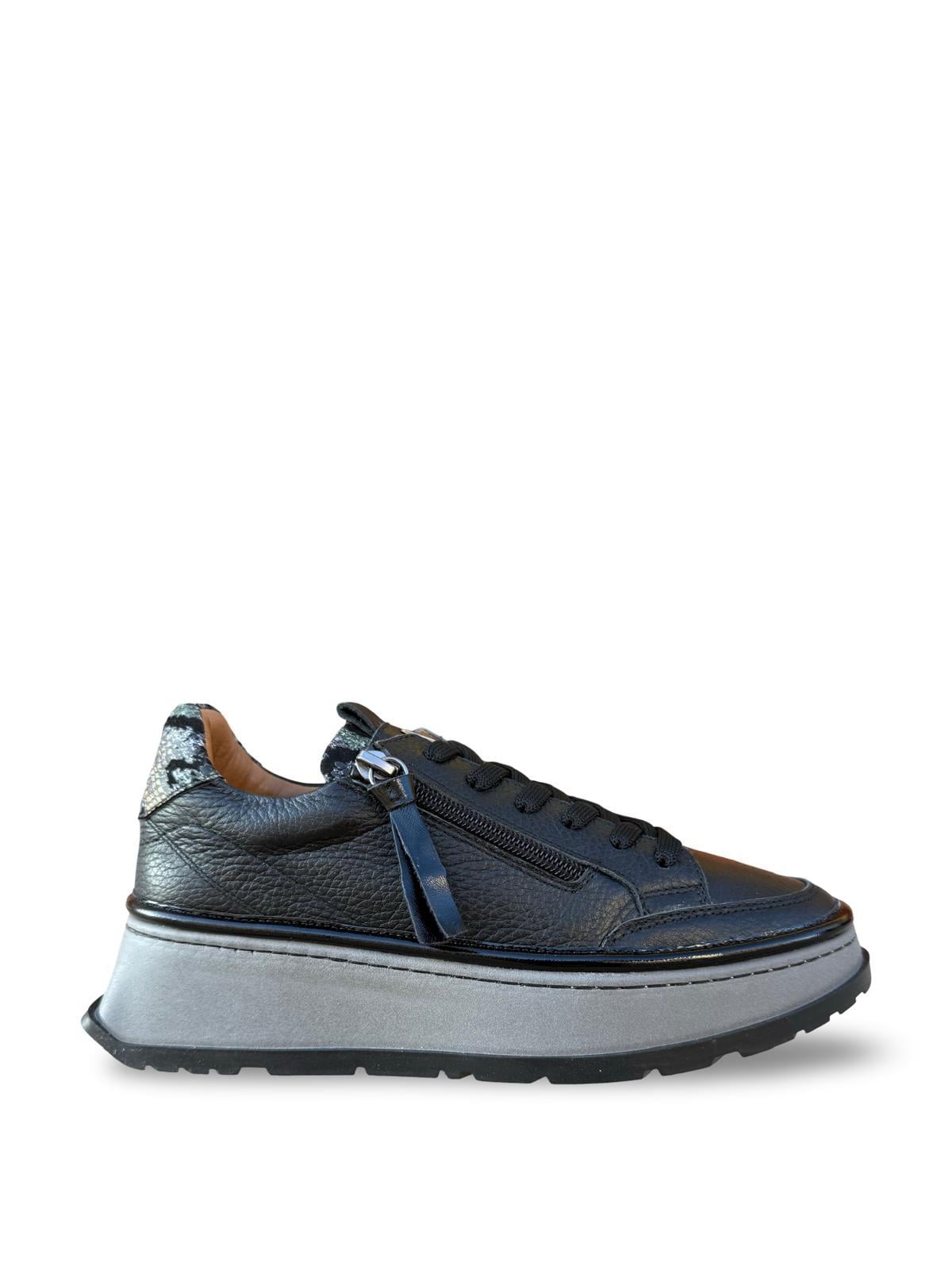 Yalınayak Vg3066 Hakiki Deri Eva Taban Kadın Comfort Sneaker Siyah