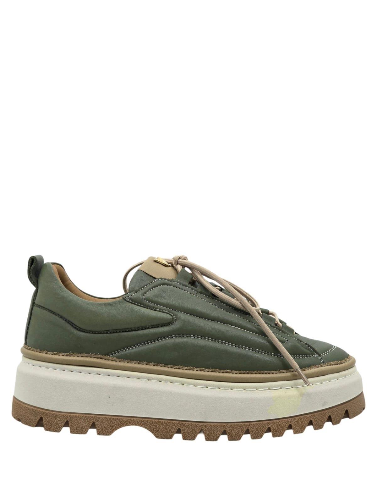 Yalınayak Vg3110 Hakiki Deri Eva Taban Kadın Comfort Sneaker Haki