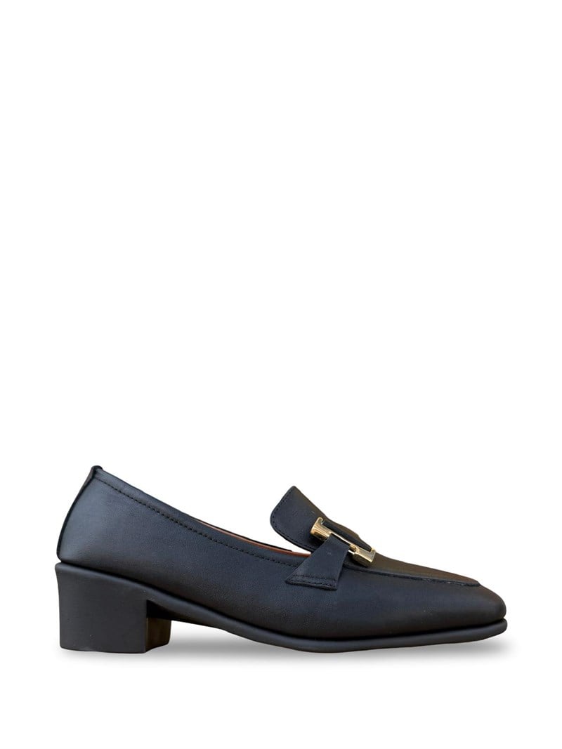 26143249A Hakiki Deri Kadın Loafer Babet Siyah