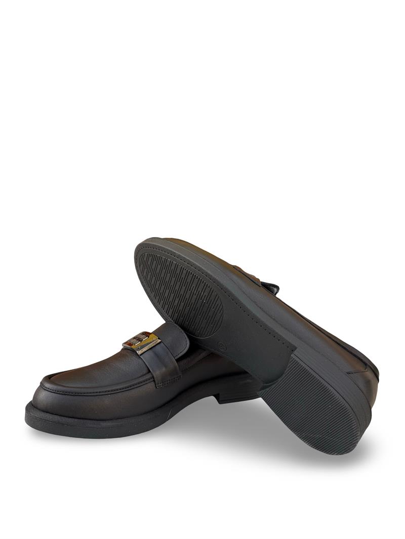 Bty04528 Hakiki Deri Kadın Loafer & Babet Siyah
