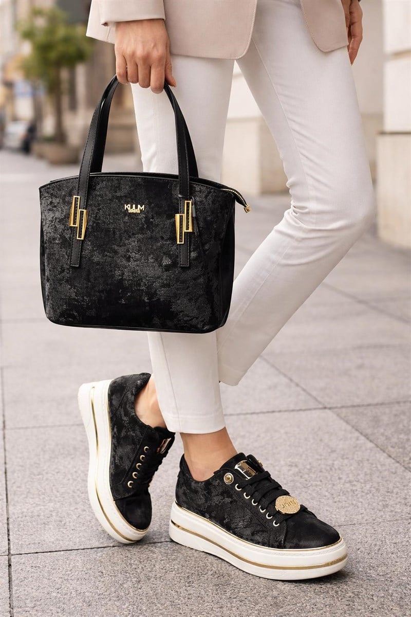 Bty1322714 Kadın Comfort Taban Sneaker Spor Siyah