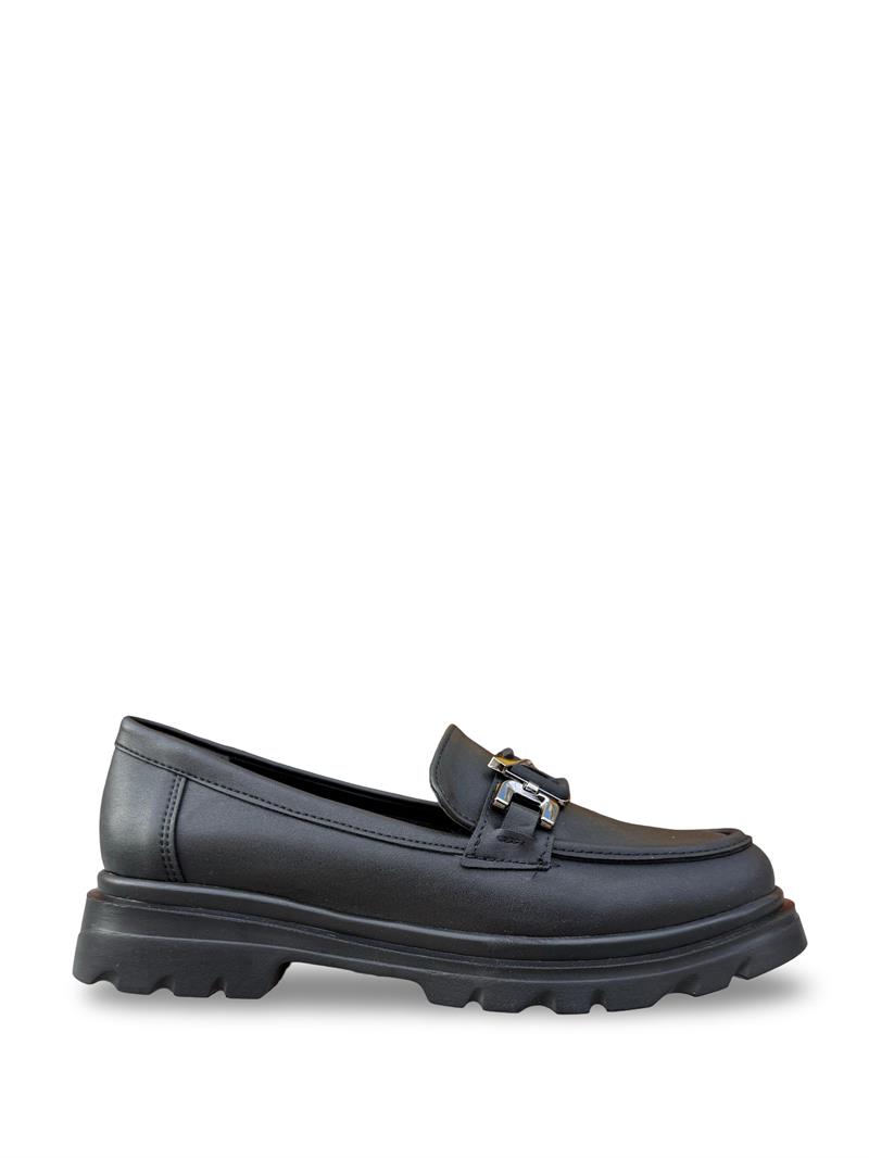 Bty186819 Hakiki Deri Kadın Loafer Siyah