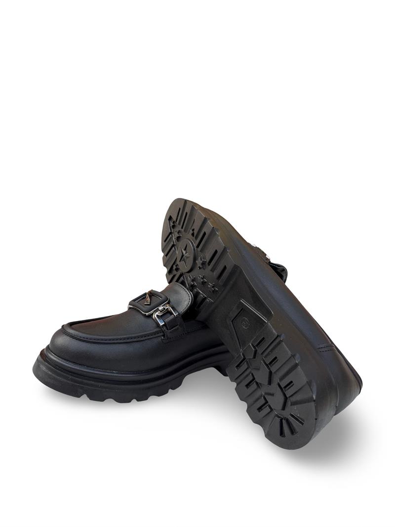 Bty186819 Hakiki Deri Kadın Loafer Siyah