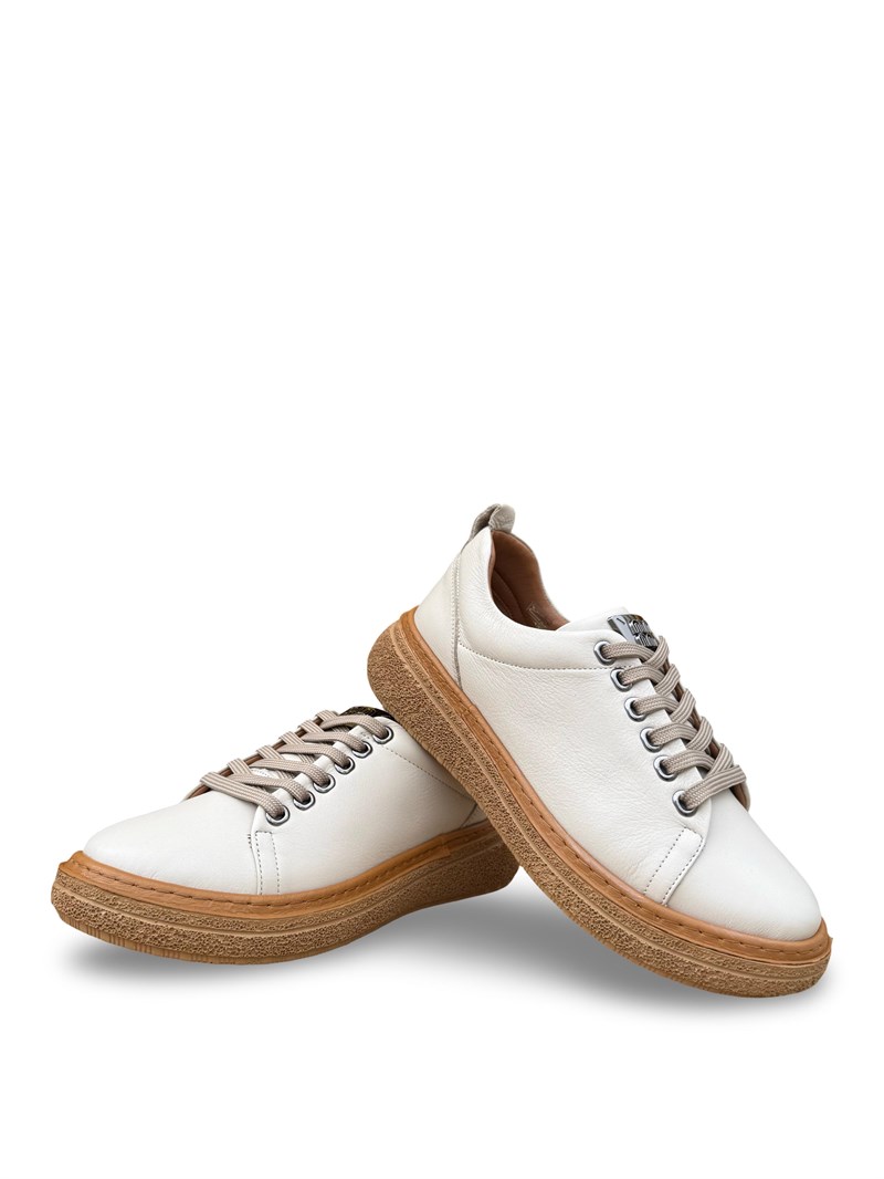 Bty2022685 Hakiki Deri Kadın Comfort Taban Casual Bej