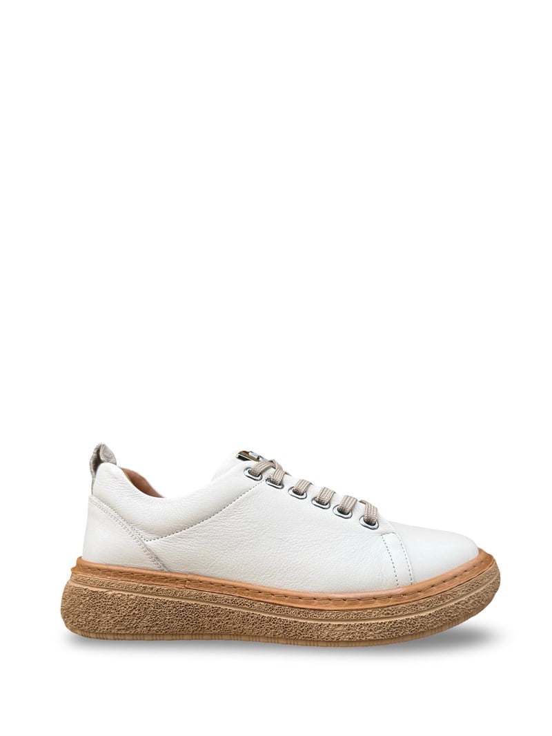 Bty2022685 Hakiki Deri Kadın Comfort Taban Casual Bej