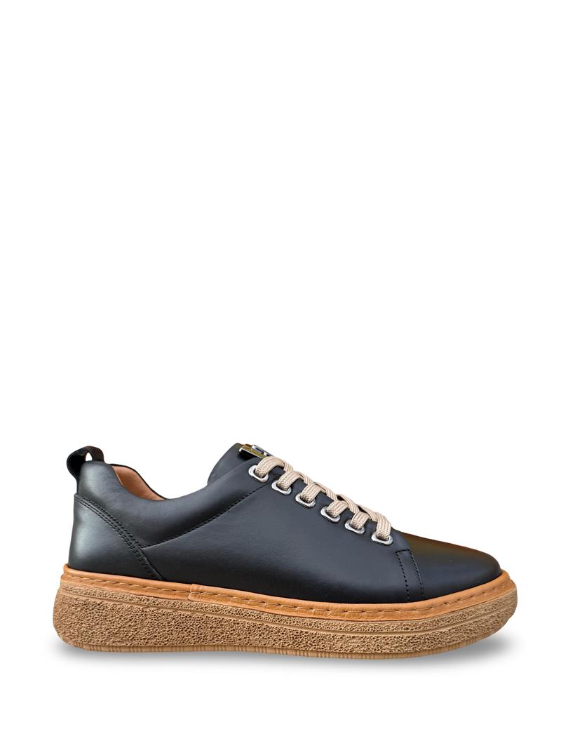 Bty2022685 Hakiki Deri Kadın Comfort Taban Casual Siyah