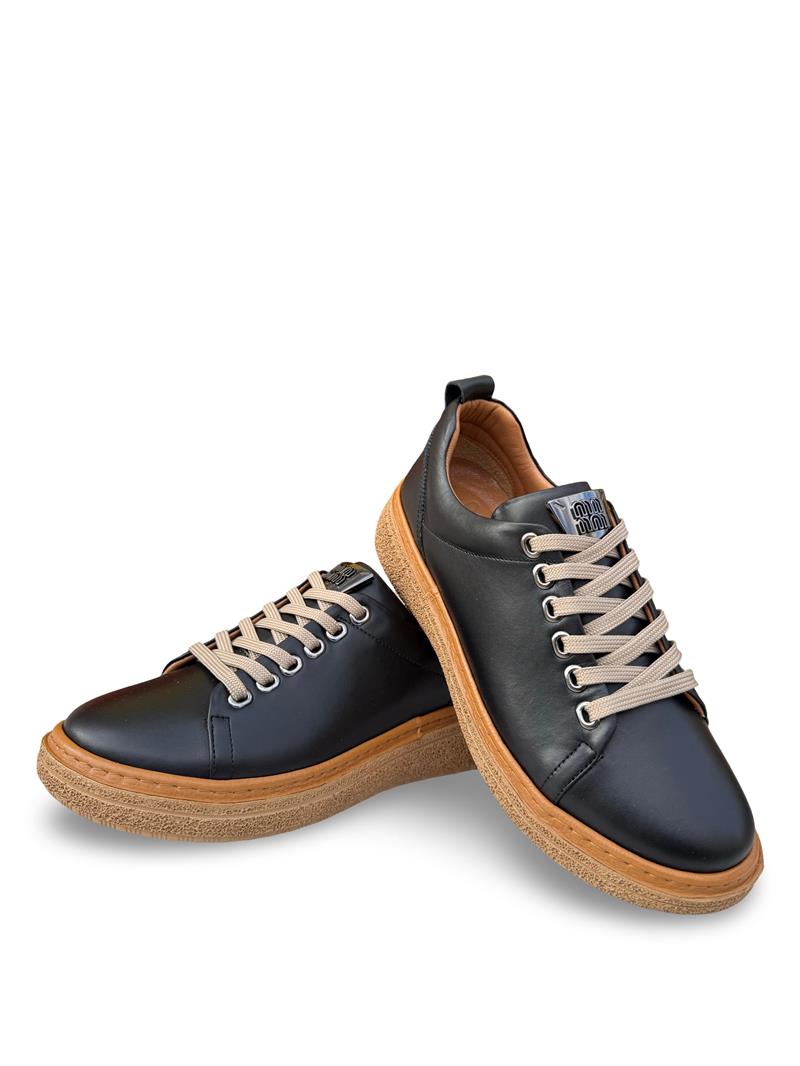 Bty2022685 Hakiki Deri Kadın Comfort Taban Casual Siyah