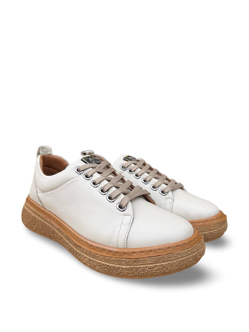 Bty2022685 Hakiki Deri Kadın Comfort Taban Casual Bej