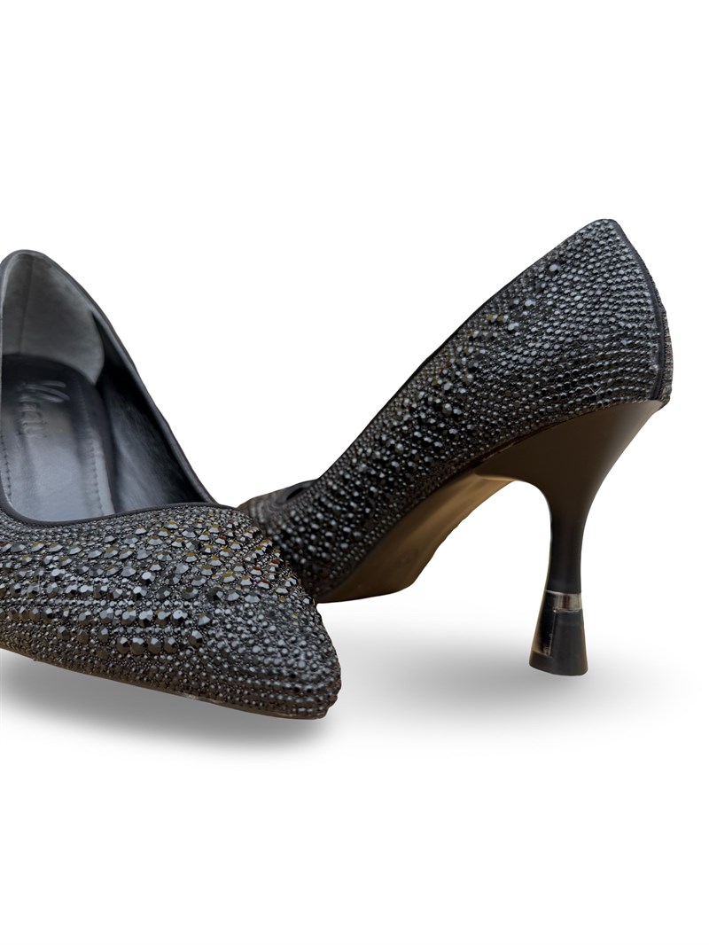 Bty2387103 Taşlı Kadın Stiletto Siyah