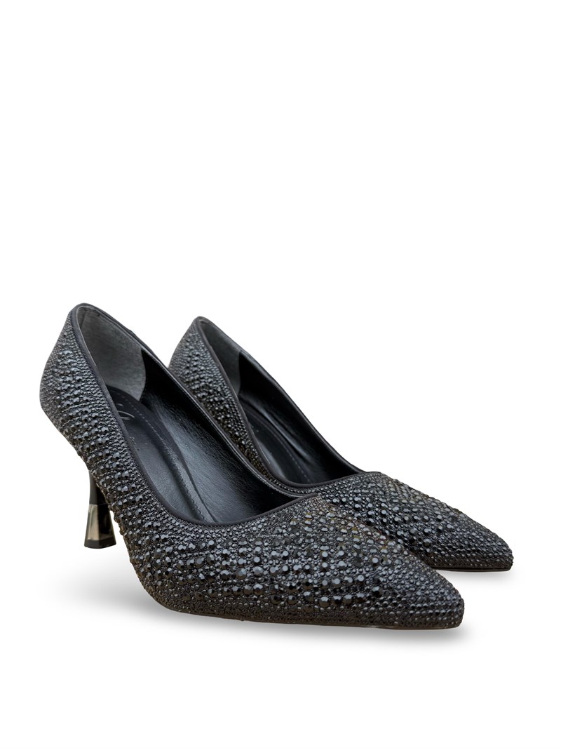 Bty2387103 Taşlı Kadın Stiletto Siyah