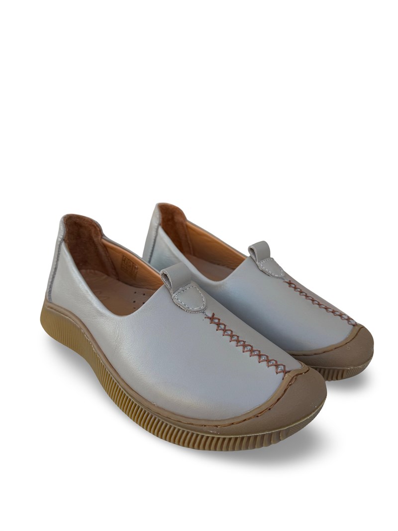 Bty260700 Hakiki Deri Comfort Taban Kadın Casual Ayakkabı Silver