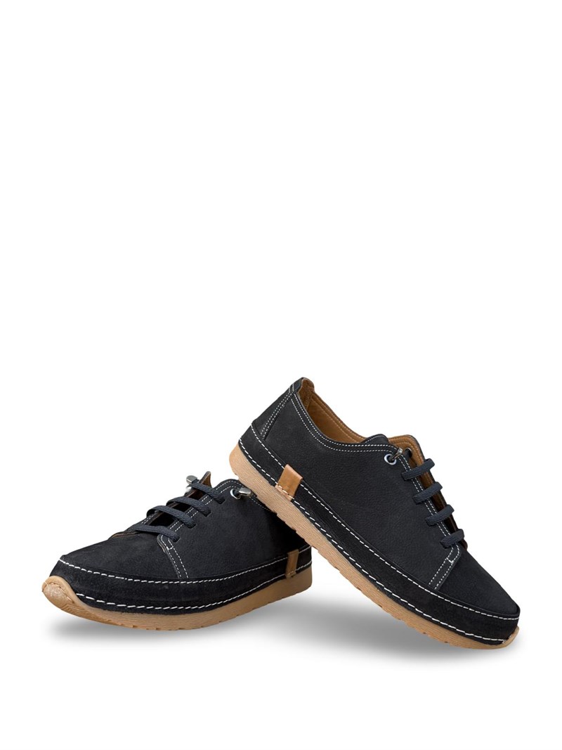 Bty262RC1 Hakiki Deri Kadın Comfort Taban Casual Ayakkabı Siyah Nubuk