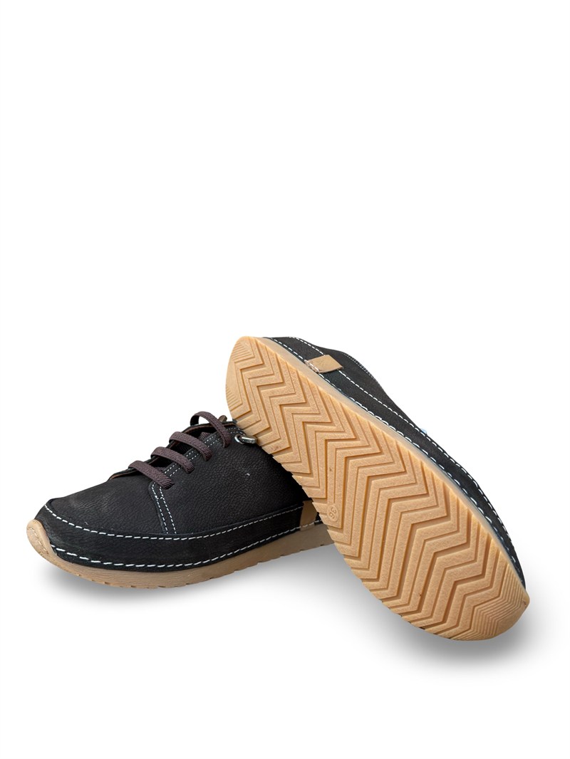 Bty262RC1 Hakiki Deri Kadın Comfort Taban Casual Ayakkabı Kahve Nubuk