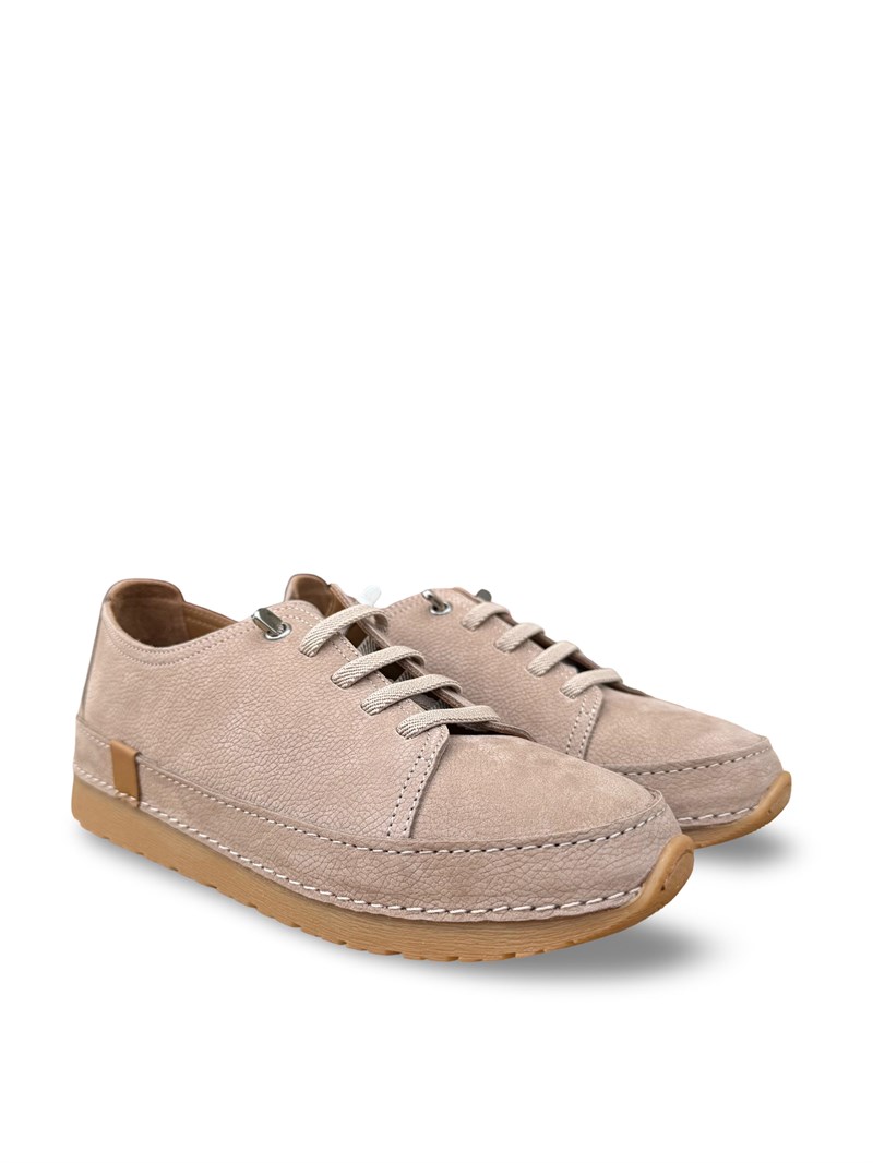 Bty262RC1 Hakiki Deri Kadın Comfort Taban Casual Ayakkabı Vizon Nubuk