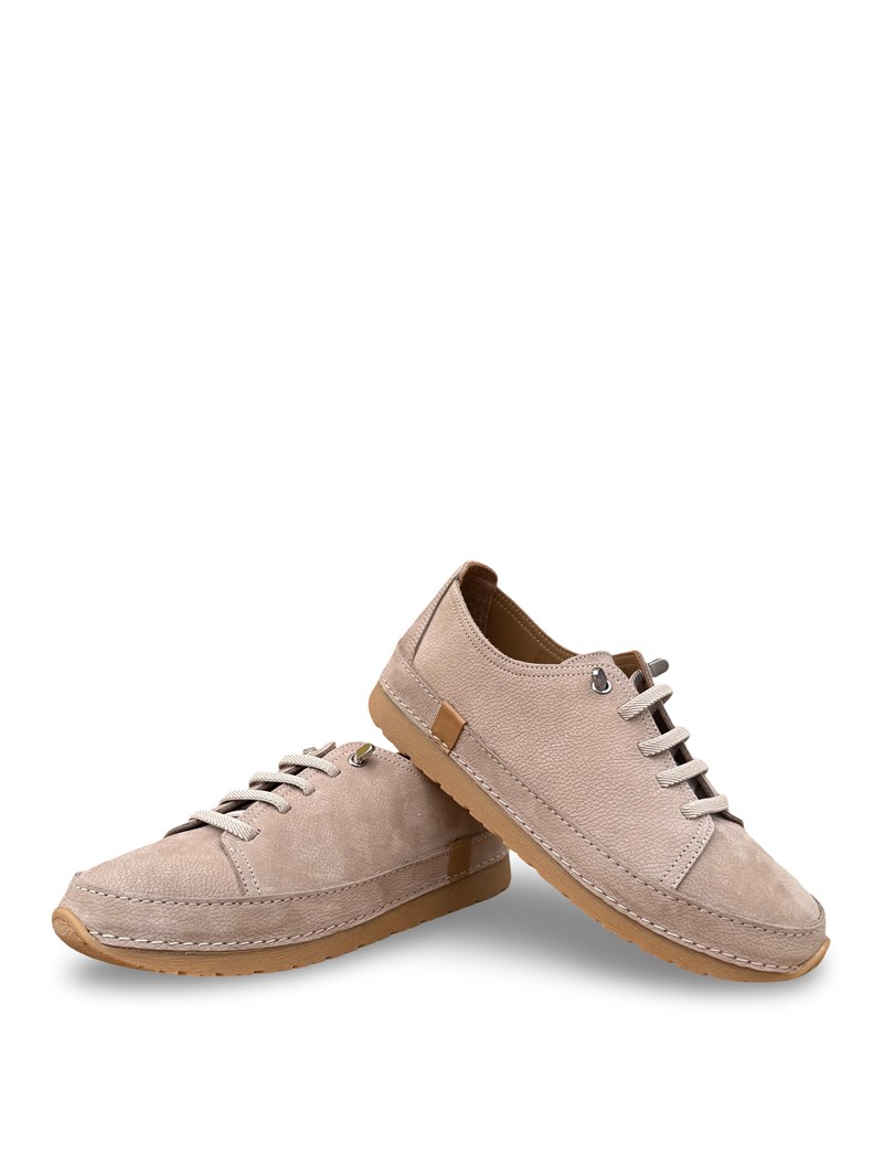 Bty262RC1 Hakiki Deri Kadın Comfort Taban Casual Ayakkabı Vizon Nubuk