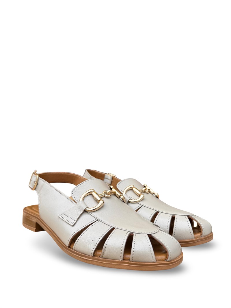 Bty2640034 Hakiki Deri Kadın Loafer Ayakkabı Silver