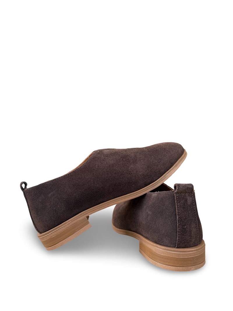 Bty2640069 Hakiki Süet Deri Kadın Loafer & Babet Kahve Süet