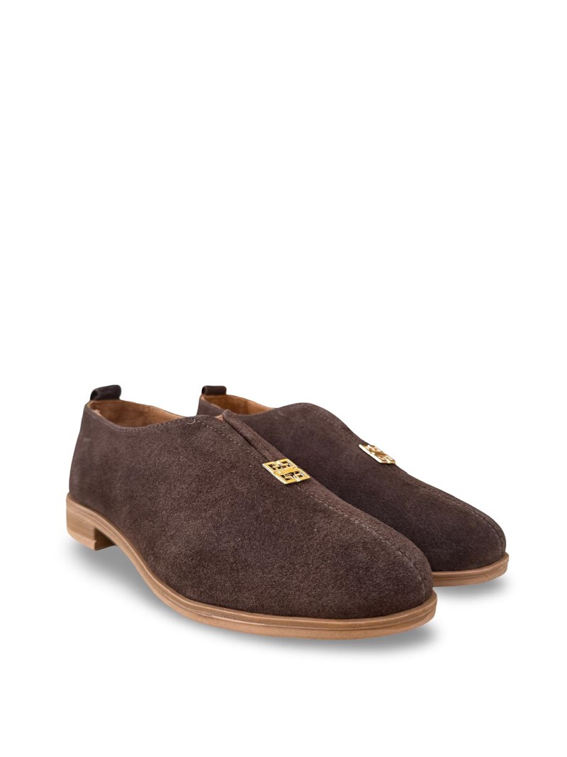 Bty2640069 Hakiki Süet Deri Kadın Loafer & Babet Kahve Süet