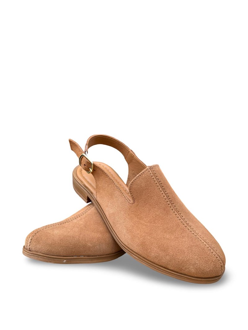Bty264009 Hakiki Deri Kadın Loafer Ayakkabı Taba Süet