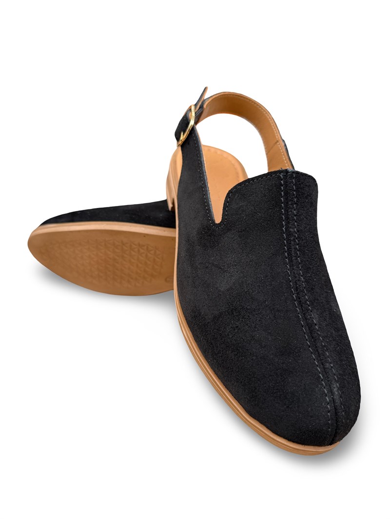 Bty264009 Hakiki Deri Kadın Loafer Ayakkabı Siyah Süet