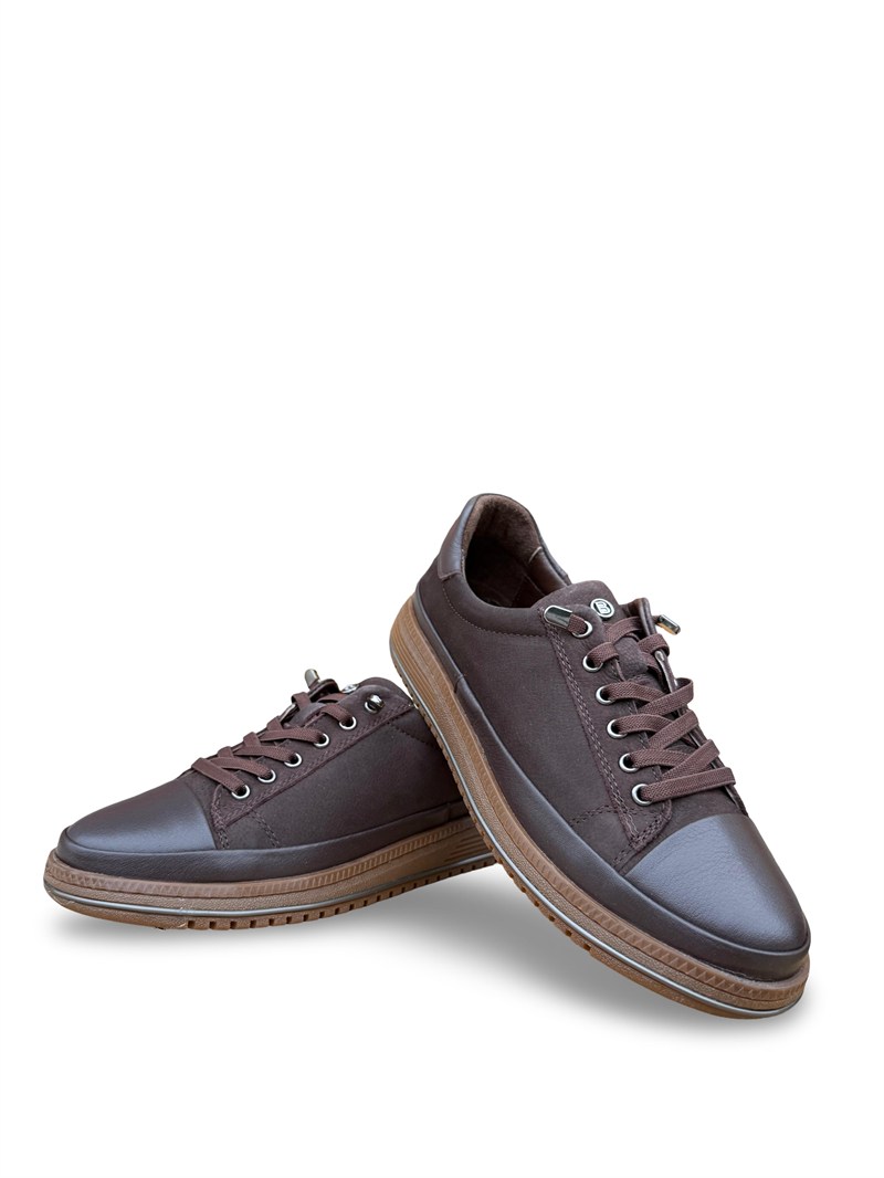 Bty273C121 Hakiki Deri Comfort Taban Kadın Casual Ayakkabı Kahve