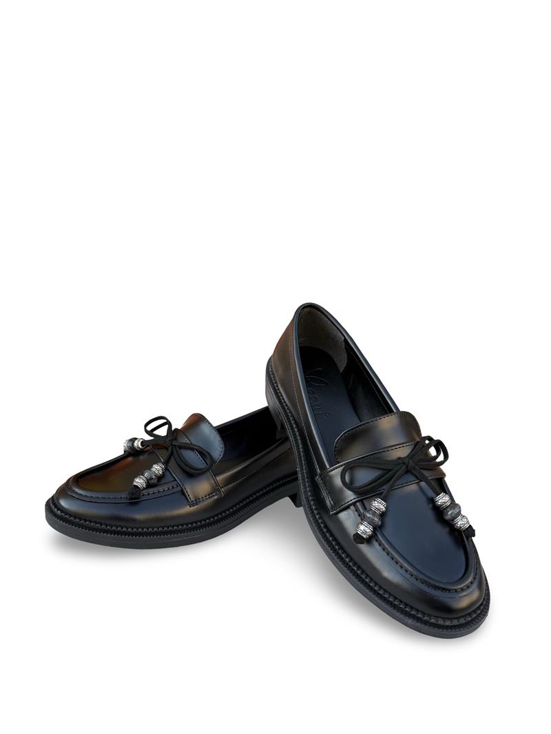 Bty99807 Kadın Fiyonklu Loafer Babet Siyah