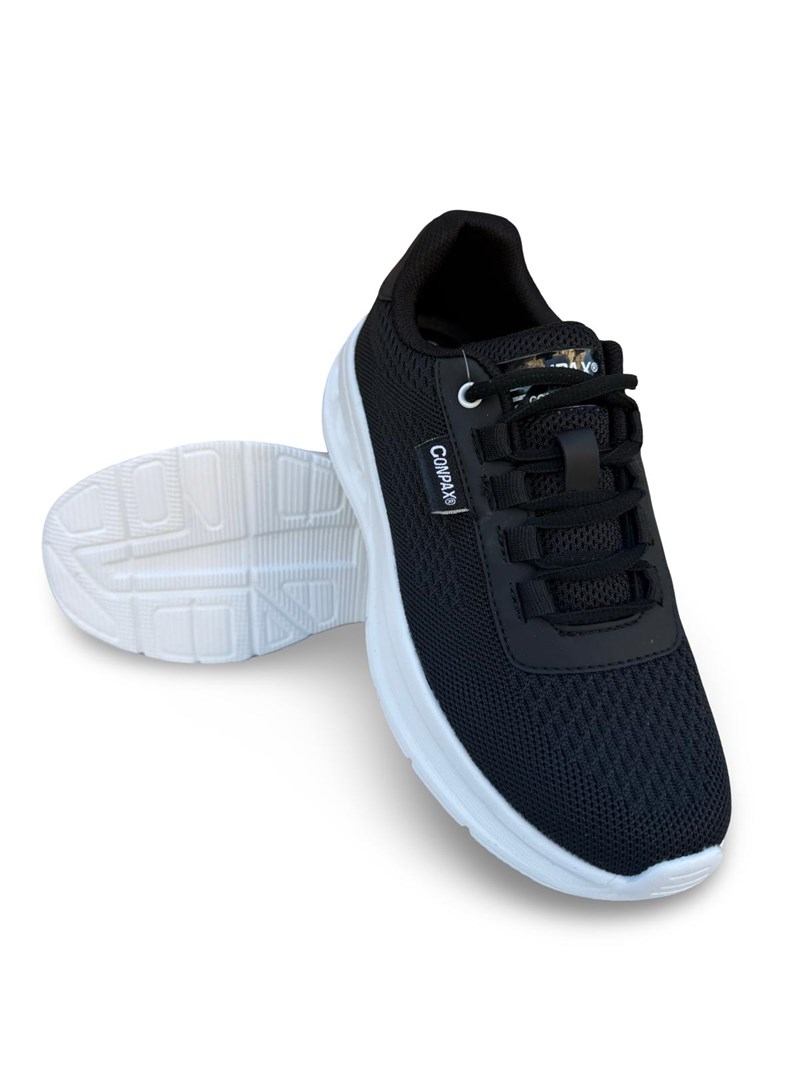 Conpax 9124 Unisex Spor Ayakkabı Siyah Beyaz