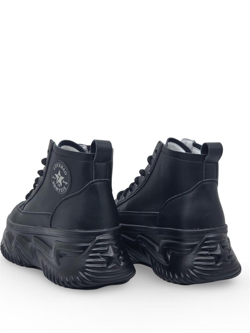 GML Gınza   Taban Yüksek Bilekli Kadın Spor Sneaker Siyah