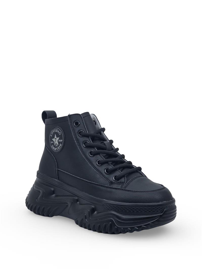 GML Gınza   Taban Yüksek Bilekli Kadın Spor Sneaker Siyah