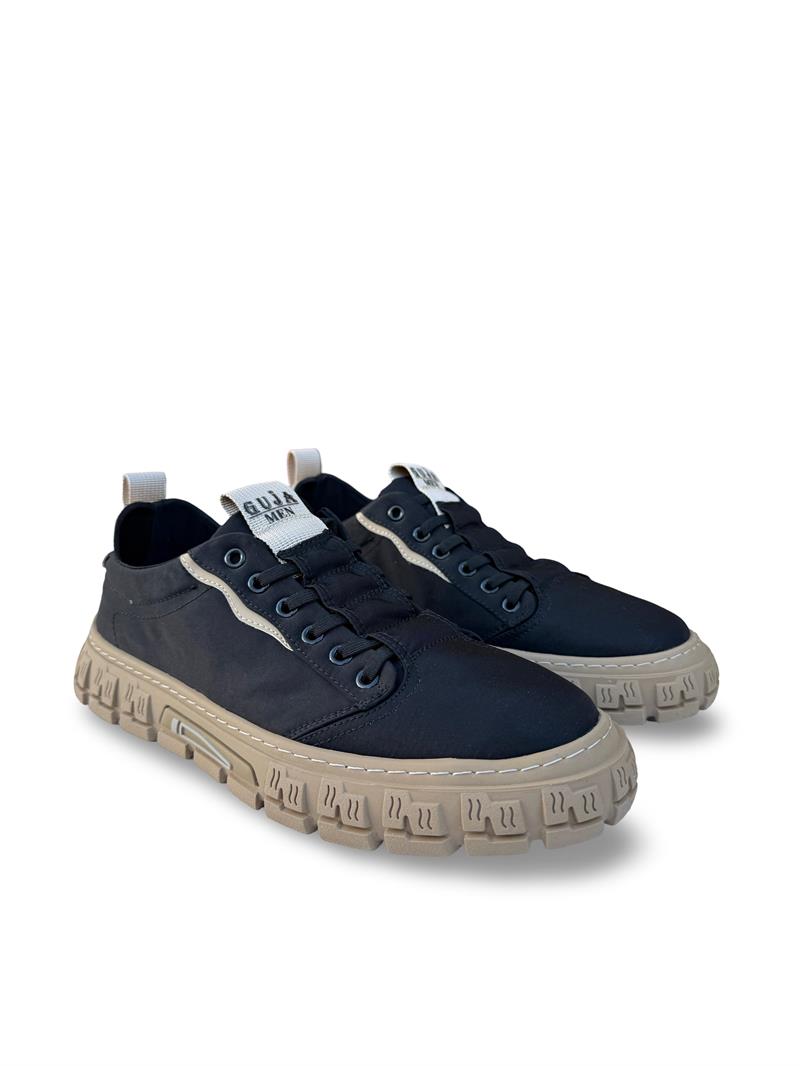 Guıja Y518 Keten Erkek Spor Sneaker Siyah