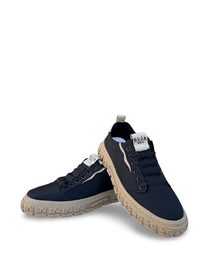 Guıja Y518 Keten Erkek Spor Sneaker Siyah