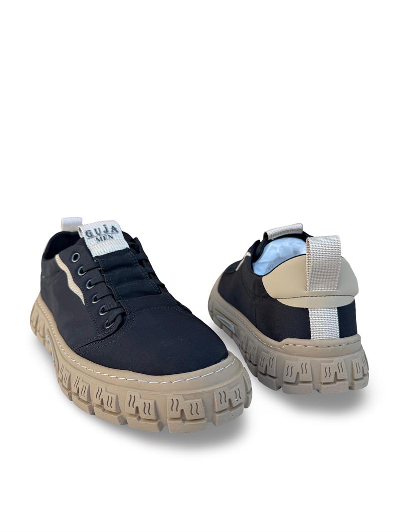 Guıja Y518 Keten Erkek Spor Sneaker Siyah