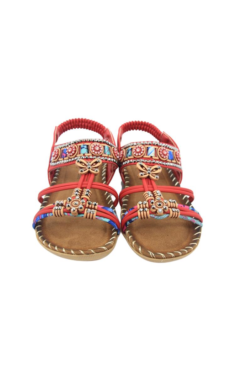 Guja 22Y152-8 Comfort Taban Taşlı Kız Çocuk Sandalet Kırmızı