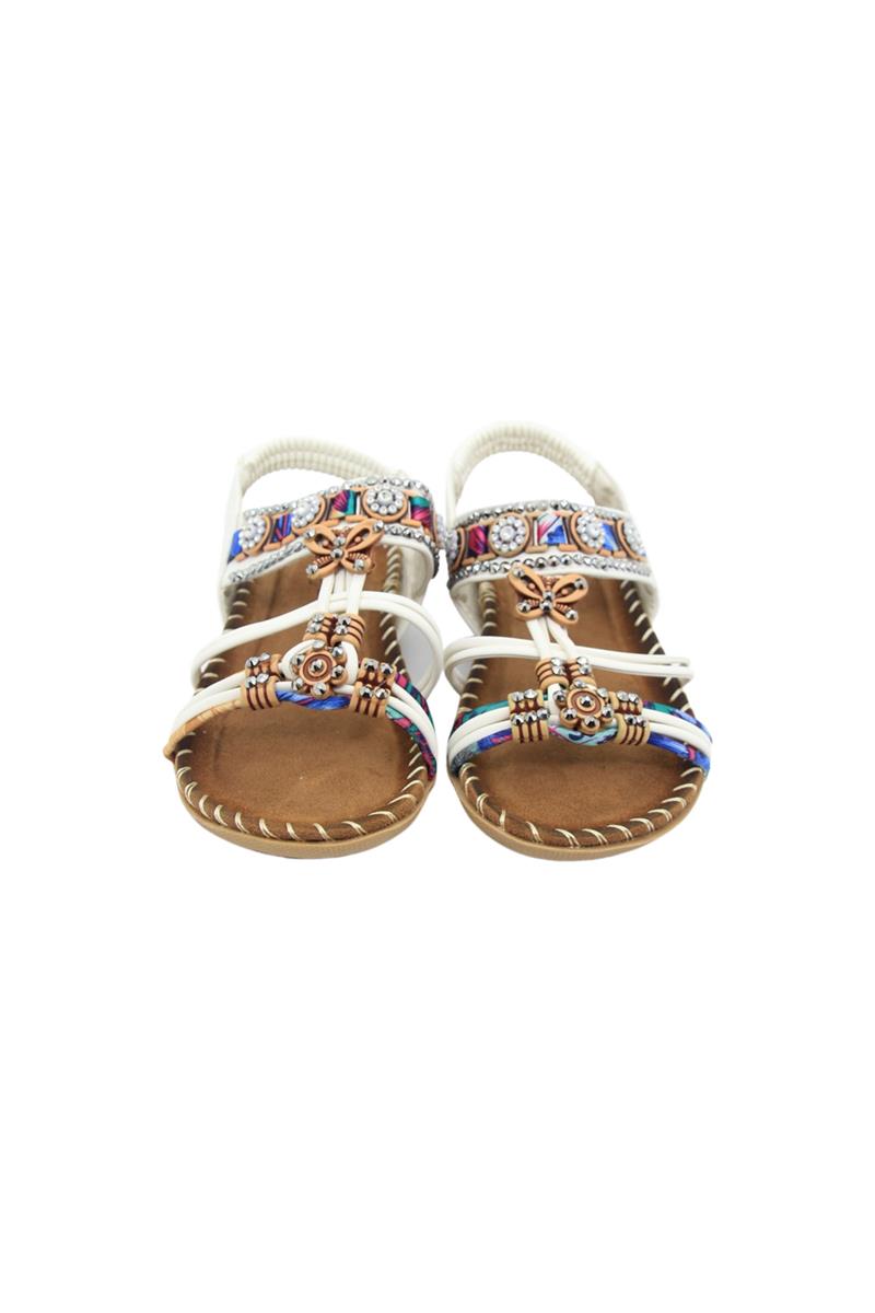 Guja 22Y152-8 Comfort Taban Taşlı Kız Çocuk Sandalet Beyaz