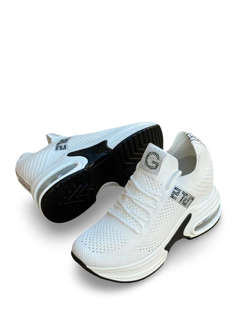 Guja 23Y300-1 Triko Dolgu Kadın Spor Ayakkabı Beyaz