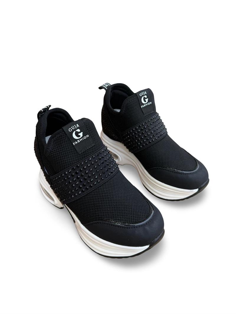 Guja 24K300-4 Streç Kumaş Air Taban Kadın Sneaker Siyah