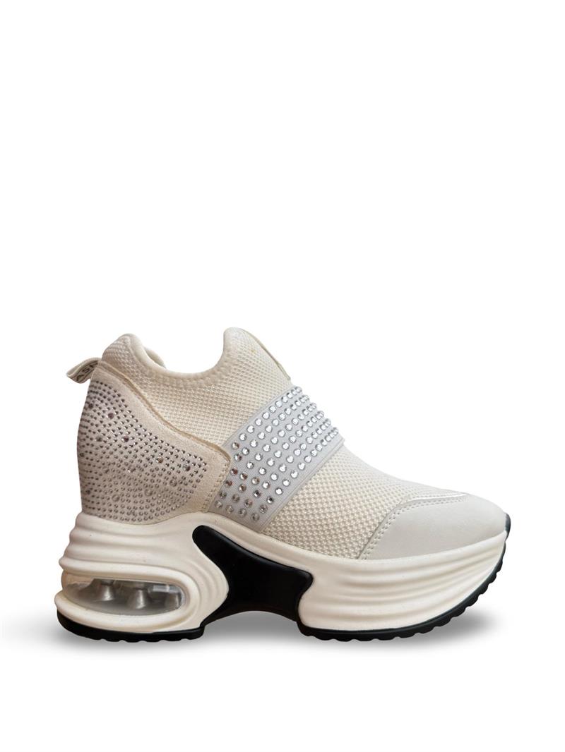 Guja 24K300-4 Streç Kumaş Air Taban Kadın Sneaker Beyaz