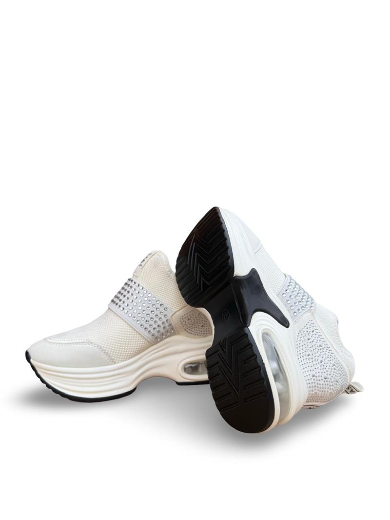 Guja 24K300-4 Streç Kumaş Air Taban Kadın Sneaker Beyaz
