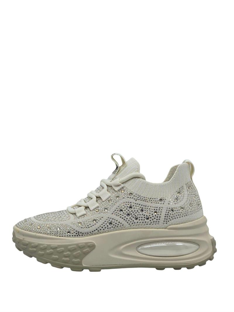 Guja 24K305-4 Kadın Sneaker Aır Taban Taş Detaylı Bej