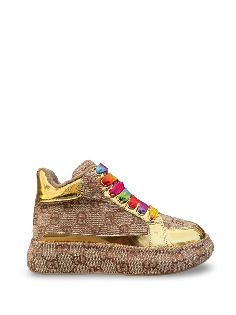 Guja 24K441  Kadın Boğazlı Sneaker Aır Taban Taş Detaylı Altın