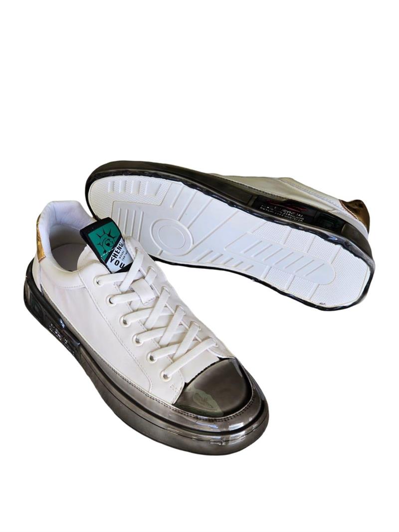 Guja 24K510-2 Hakiki Deri Erkek Casul Sneaker Beyaz