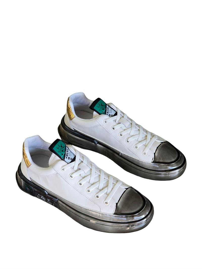 Guja 24K510-2 Hakiki Deri Erkek Casul Sneaker Beyaz