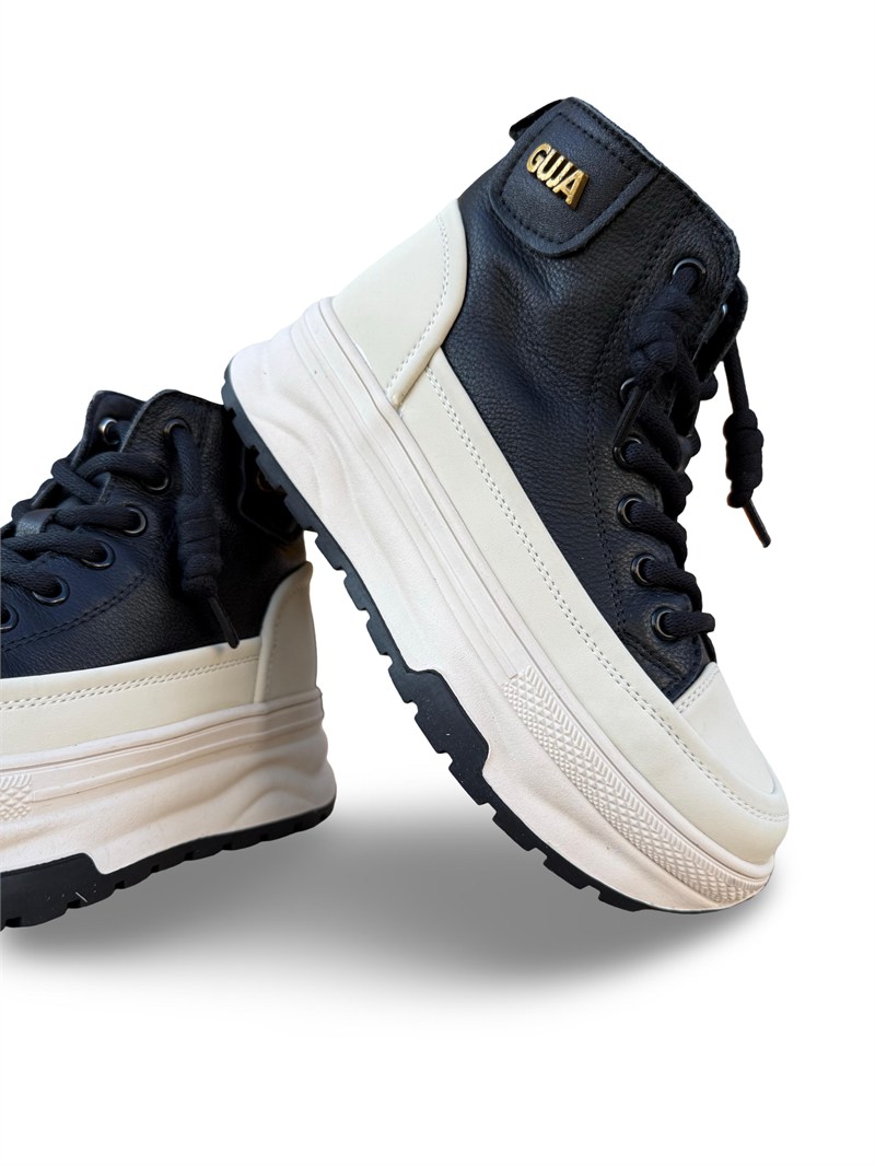 Guja 26K336-1 Hakiki Deri  Kadın Sneaker Bot Siyah