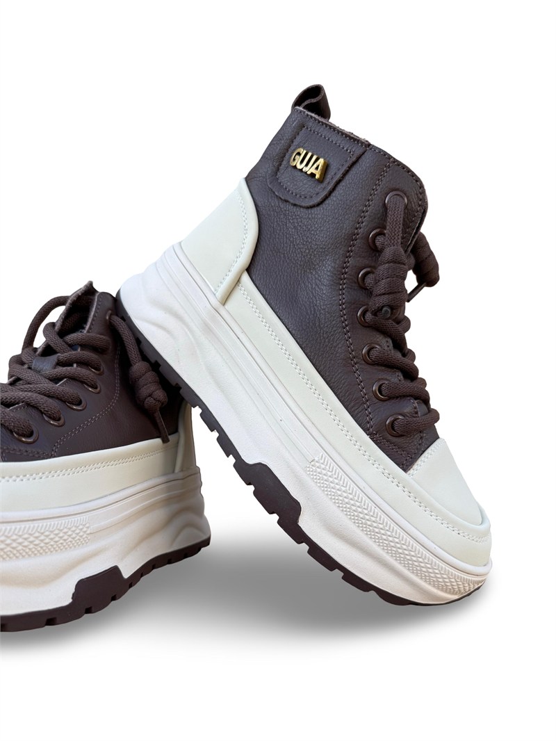 Guja 26K336-1 Hakiki Deri  Kadın Sneaker Bot Kahve